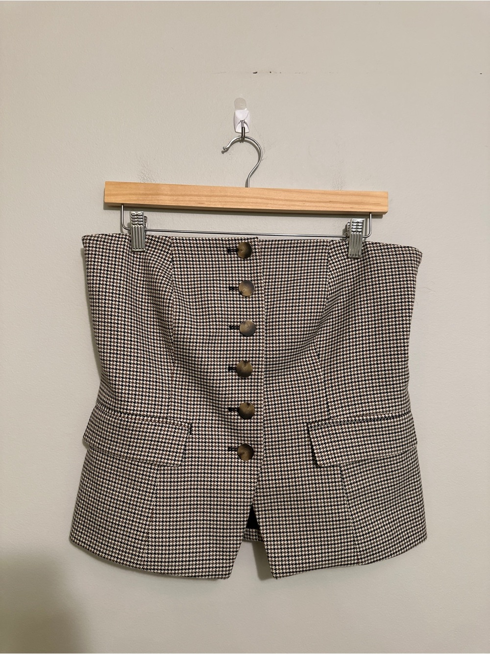 Ann Taylor Plaid Strapless Button Front Vest Top - Size 6 - Picture 4 of 9